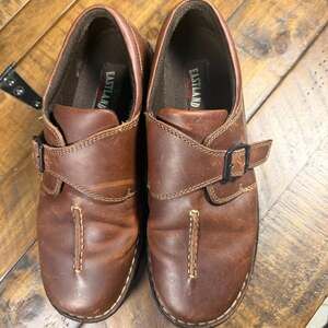 Eastland Syracuse Women's Brown Leather Monk Strap Slip-On Shoes